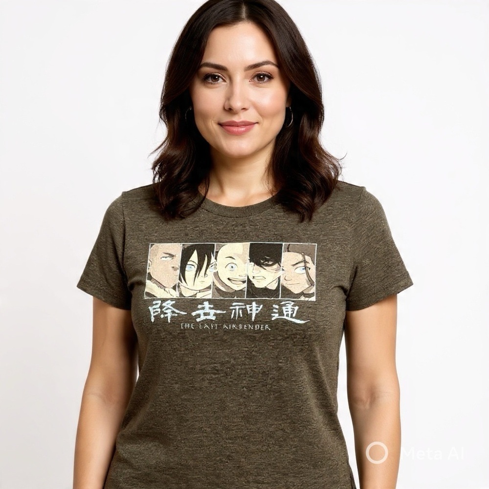 Avatar The Last Airbender Team Avatar Graphic T-Shirt Women’s Small Gray